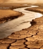  沙漠中蜿蜒流淌的河流4711#竖屏 	 