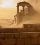  沙漠中的古代遗迹3634#竖屏 	 