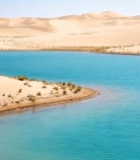  沙漠中的湖泊自然风光3147#竖屏 	 