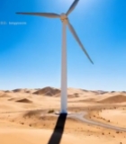  沙漠中的风力发电机848#竖屏 	 