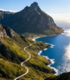  山海间蜿蜒公路自然风光(1)7895#竖屏 	 