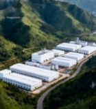  山间工厂全景俯瞰6529#竖屏 	 