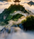  山顶古亭自然风光5473#竖屏 	 