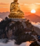  山顶金色大佛日出景观2901#竖屏 	 