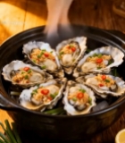  砂锅蒜蓉生蚝美食素材1421#竖屏 	 