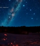  沙滩篝火星空夜景素材1812#竖屏 	 