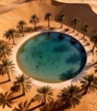  沙漠中的绿洲俯瞰景象5592#竖屏 	 