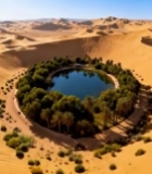  沙漠中的绿洲全景(1)7840#竖屏 	 