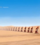  沙漠中的石油抽油机2319#竖屏 	 