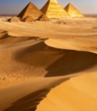  沙漠中的埃及金字塔景观6035#竖屏 	 