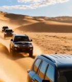  沙漠中车队越野行驶553#竖屏 	 