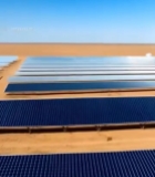  沙漠中的太阳能光伏板阵列3783#竖屏 	 