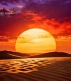  沙漠日落壮丽景观7177#竖屏 	 