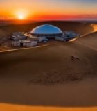  沙漠建筑群日落全景2614#竖屏 	 