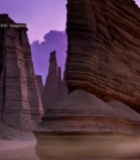  沙漠奇特岩石与梦幻天空景象6769#竖屏 	 