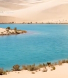  沙漠湖泊自然风景1216#竖屏 	 