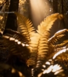  森林中阳光照射蕨类植物景象2995#竖屏 	 