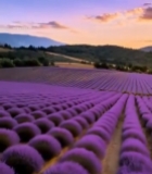  日落时分薰衣草田风景(1)4879#竖屏 	 