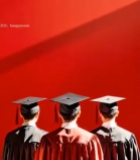  三位毕业生背影597#竖屏 	 