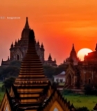  日落时分佛塔景观(1)814#竖屏 	 