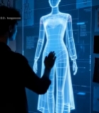  人物触摸虚拟人体模型画面5938#竖屏 	 