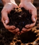  人手捧土壤特写素材1802#竖屏 	 