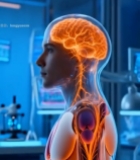  人体大脑及神经系统展示素材3960#竖屏 	 