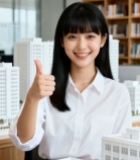  青年女性办公场景竖拇指159#竖屏 	 