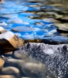  清澈溪流中的鹅卵石5225#竖屏 	 