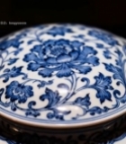  青花瓷瓷器特写4433#竖屏 	 