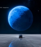  汽车与蓝色星球的科幻场景799#竖屏 	 