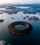  千岛湖岛屿航拍全景994#竖屏 	 