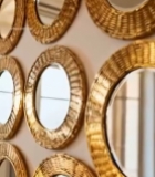  墙面装饰圆形镜子特写6646#竖屏 	 