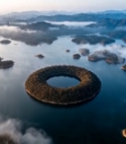  千岛湖岛屿航拍全景994#竖屏 	 