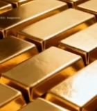  排列整齐的金条特写4626#竖屏 	 