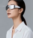  女性佩戴科技感眼镜特写(3)4411#竖屏 	 