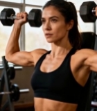  女性健身房举哑铃健身3778#竖屏 	 