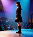  女学生舞台表演站立画面6384#竖屏 	 