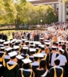  女生与熊形吉祥物校园合影6458#竖屏 	 