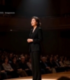  女士剧院舞台演讲素材5270#竖屏 	 