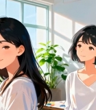  女孩在画室绘画场景4442#竖屏 	 