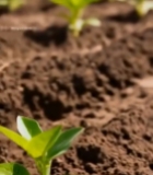  农田中生长的嫩绿植物7282#竖屏 	 