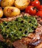  牛排配土豆番茄美食特写1963#竖屏 	 