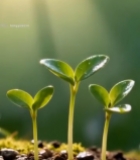  嫩绿幼苗破土生长画面7672#竖屏 	 