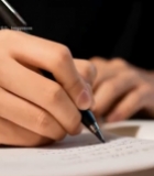  男士专注书写记录画面882#竖屏 	 