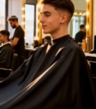  男士在理发店理发(1)7315#竖屏 	 