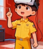  男孩戴眼镜做手势示意1946#竖屏 	 