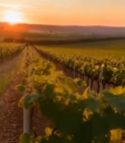  木桌上的树莓与日落背景7031#竖屏 	 