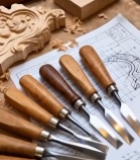  木工雕刻工具与设计图纸4023#竖屏 	 