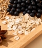  木盘上多样五谷杂粮展示6460#竖屏 	 